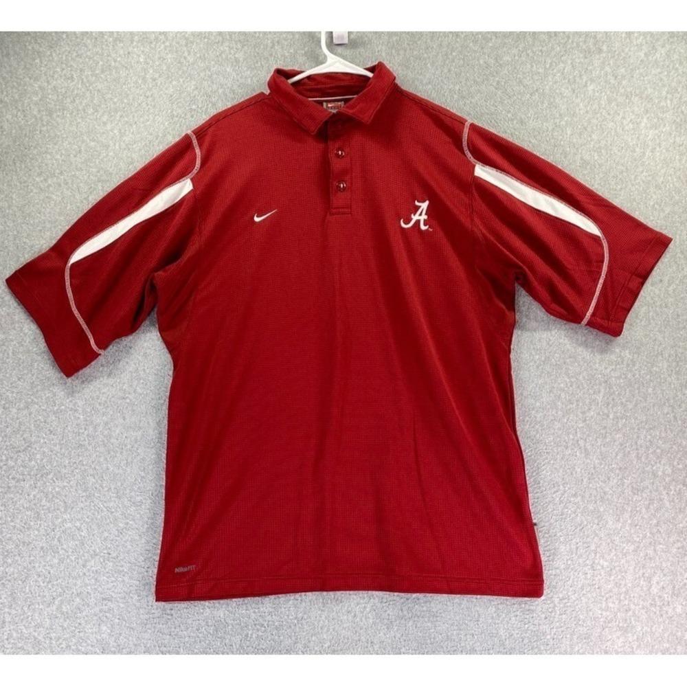 Nike Team Vintage 90s Men's Lg Fit Dri Alabama Crimson Tide Polo Shirt Football